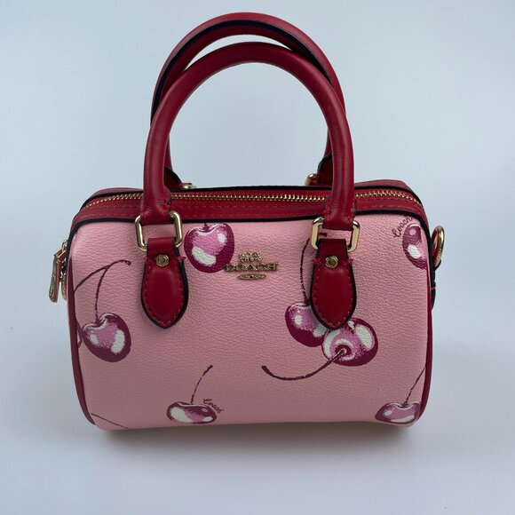 Coach Pink Cherry Print Satchel - Picture 1 of 3